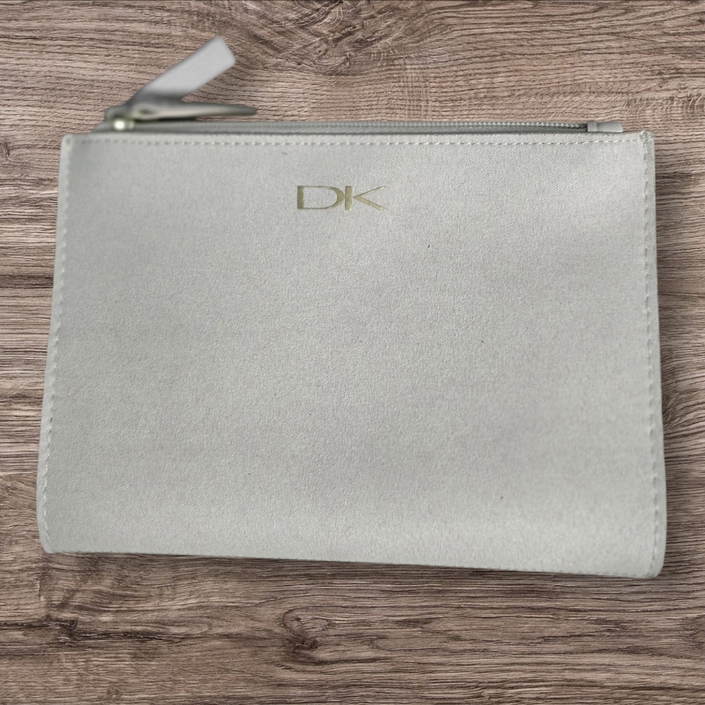 Donna Karan DK Beige Vegan Suede Bi-fold Pouch Clutch NWOT